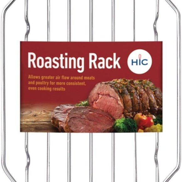 Roasting HIC Kitchen Roasting Wire Rack: Heavyweight Chrome-Plated Steel, 10x6" - Picture 3 of 3